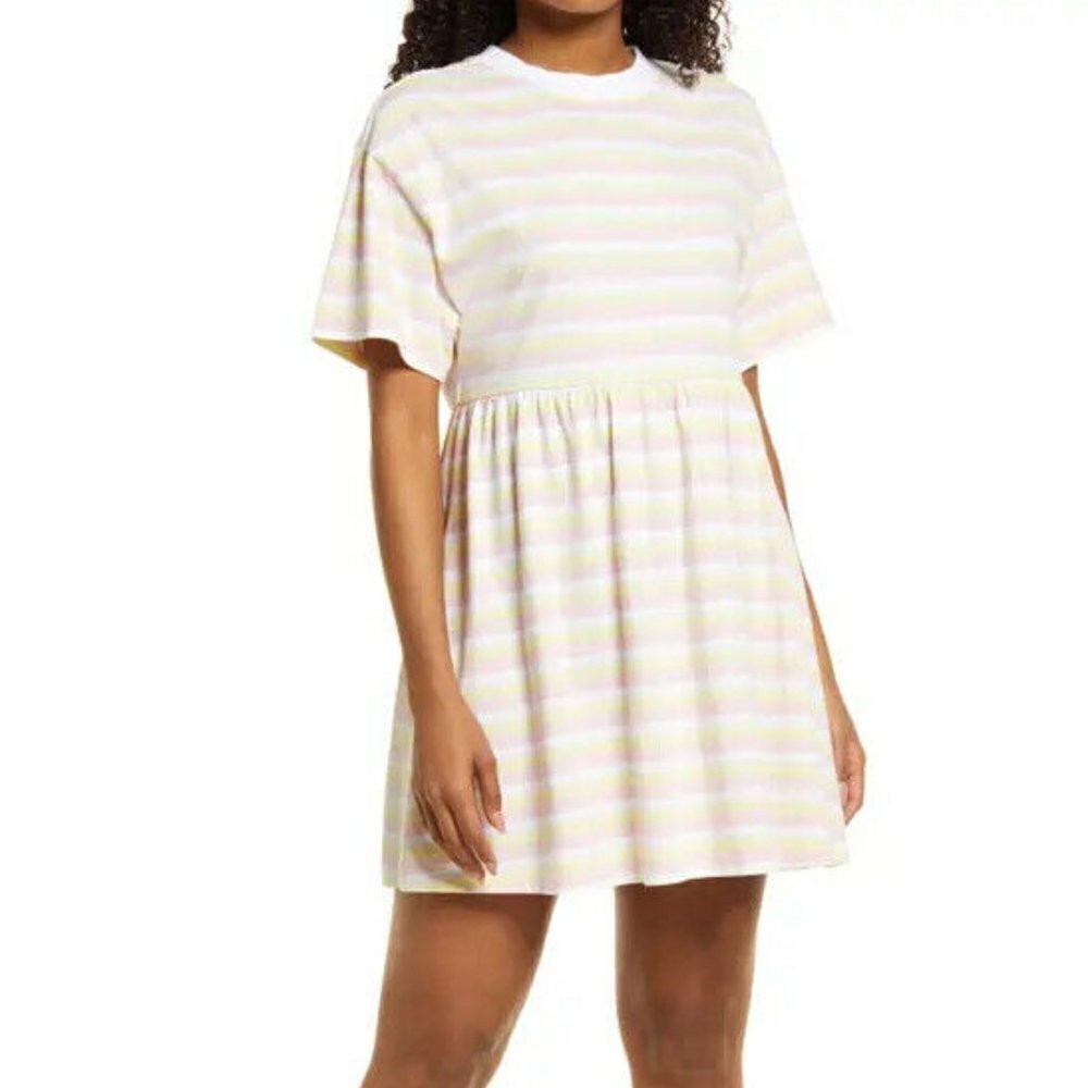 BP Women striped mini baby Dress BNWOT short sleeve organic cotton